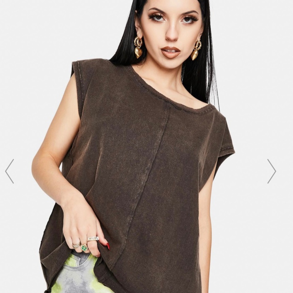 NWT Free People Muscle Tee Raven Feather Kasee